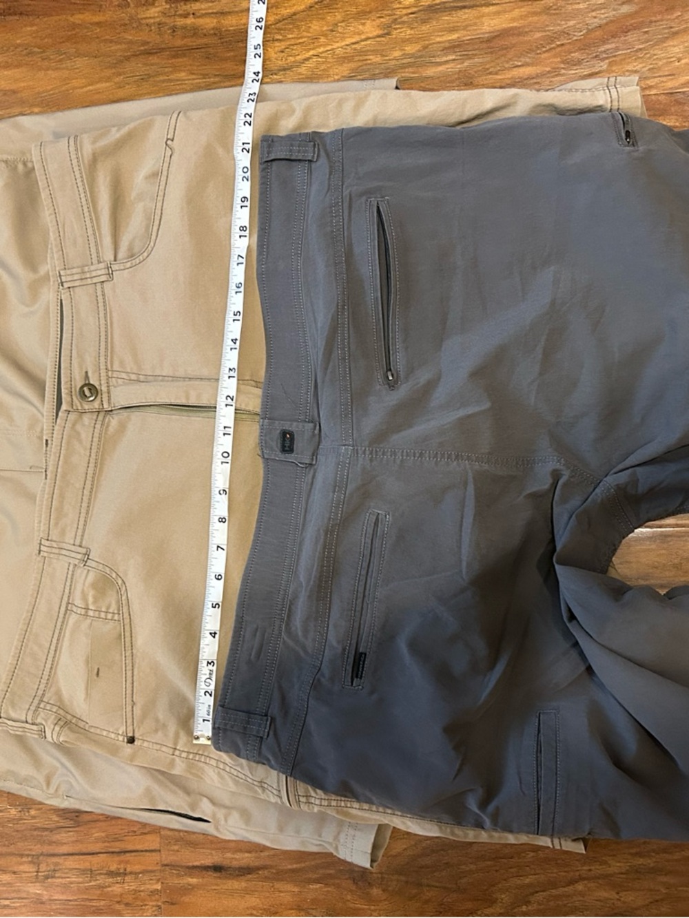 Hawke & Co Khaki and Charcoal Flat Front Men's Shorts Pack - Picture 11 of 12